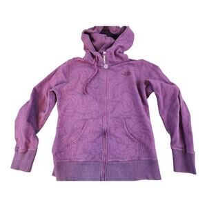North Face womens Full zip jacket sz medium hood long sleeve purple